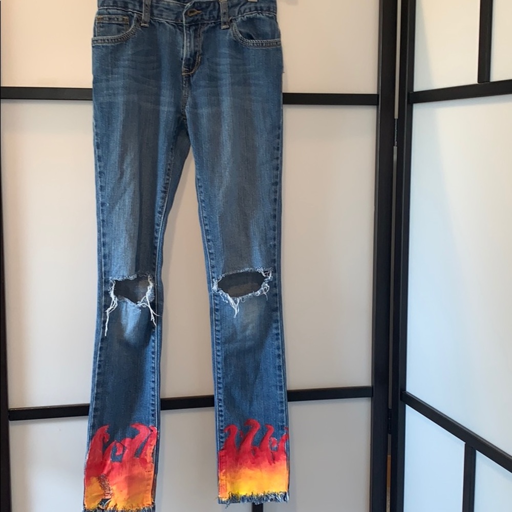 Custom-made Fire Jeans by Arbree🔥
